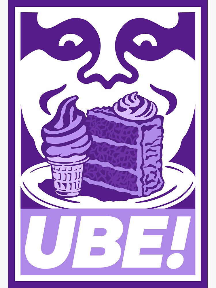 "ÜBER TUBER UBE" Sticker for Sale by rorabeenie | Redbubble