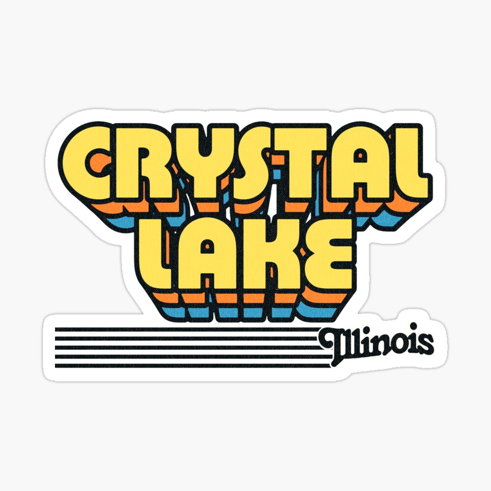 Crystal Lake, Illinois | Retro Stripes Sticker