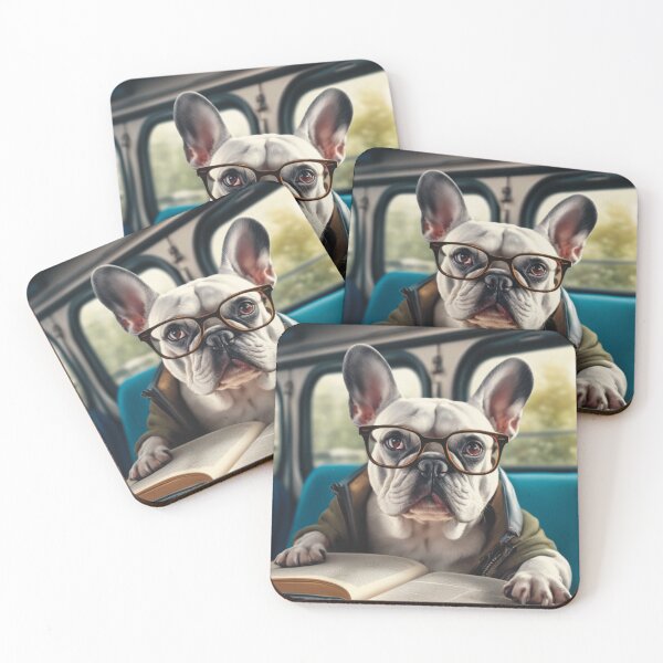 Item preview, Dog Reading a Book Wearing Glasses - Bulldog designed and sold by AllOfUsOrNone.