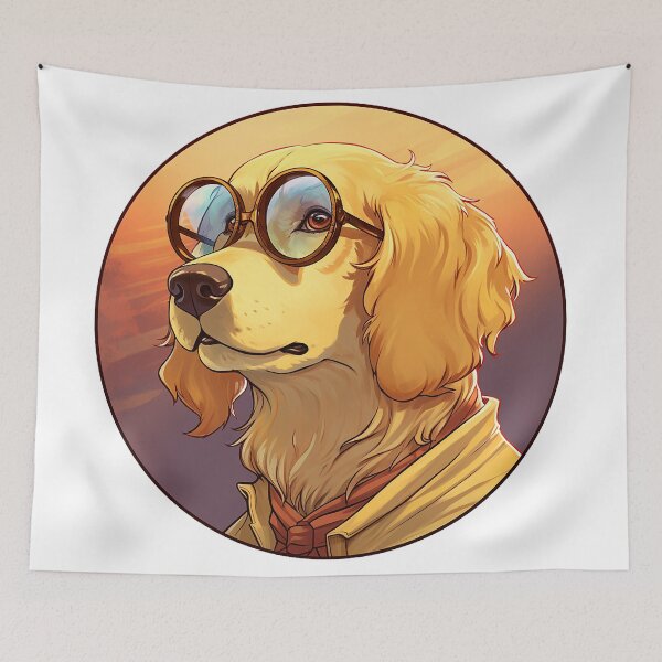 Item preview, Discover 'Claude Golden': The Stylish Artist Golden Retriever with a Creative Flair designed and sold by Christian Weiss.