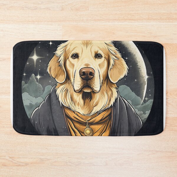 Item preview, Enchanting Nights with 'Starry Paws Mage': The Young Golden Retriever Mage under the Moonlight designed and sold by Christian Weiss.