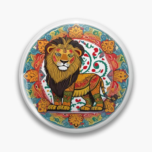 Item preview, Cute Lion in Alebrijes Frame designed and sold by reggaeartgifts.