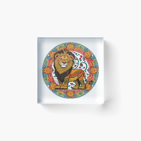 Item preview, Cute Lion in Alebrijes Frame designed and sold by reggaeartgifts.