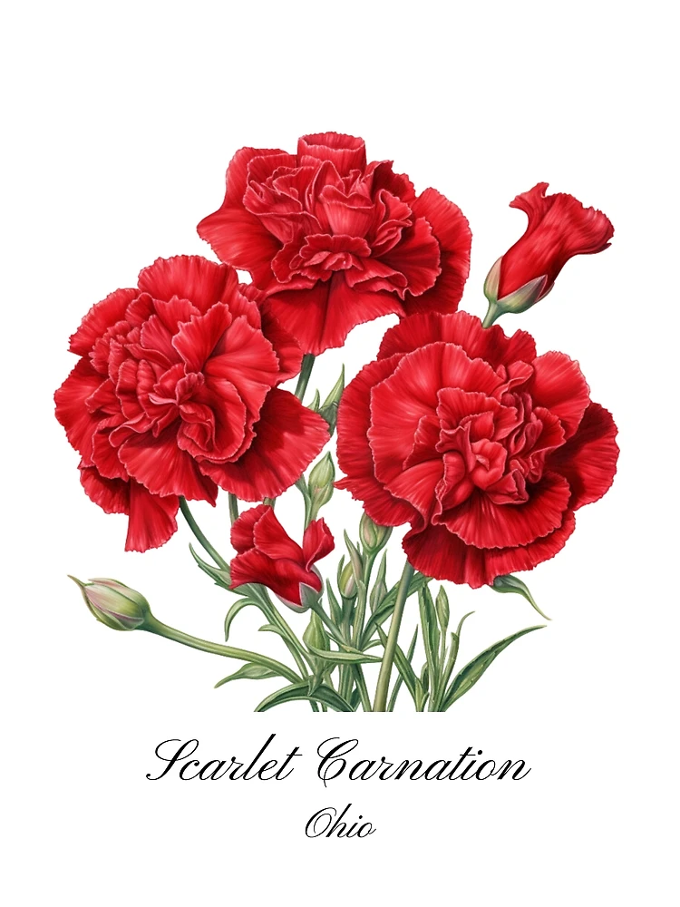 Ohio State Flower-Scarlet Carnation 