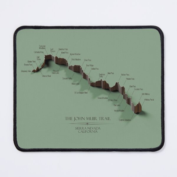 Item preview, John Muir Trail 3D Trail Rendering designed and sold by MuddledRemarks.