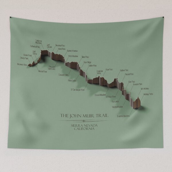 Item preview, John Muir Trail 3D Trail Rendering designed and sold by MuddledRemarks.