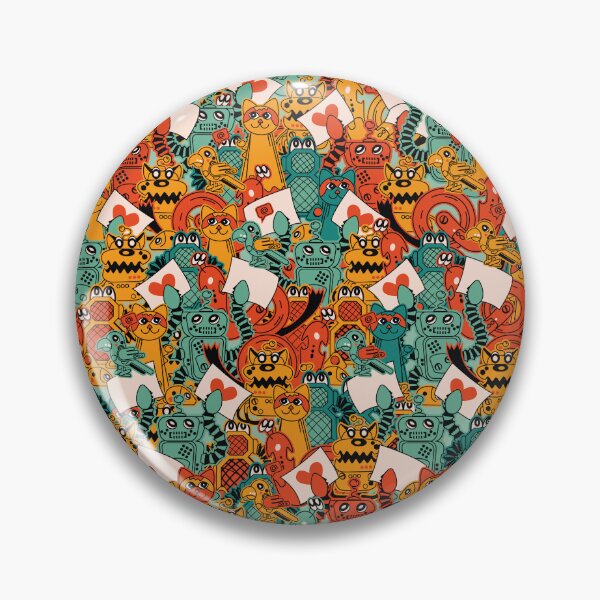 Item preview, All over pattern of Cute Colorful Robots  designed and sold by Melissa Plugge-Dekker.