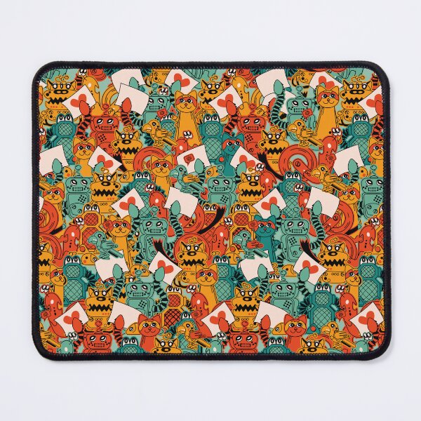 Item preview, All over pattern of Cute Colorful Robots  designed and sold by Melissa Plugge-Dekker.