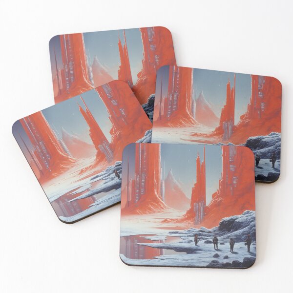 Item preview, Alien Landscape of Rocky Planet with Red Mineral Cliffs designed and sold by Je-we.
