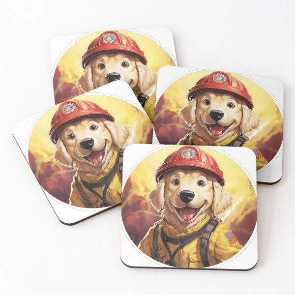 Item preview, Meet 'Blaze': The Courageous Firefighter Golden Retriever Who Braves the Flames designed and sold by Christian Weiss.