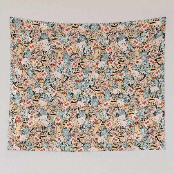 Item preview, Cute Soft Colored Robots in an overall setting designed and sold by Melissa Plugge-Dekker.