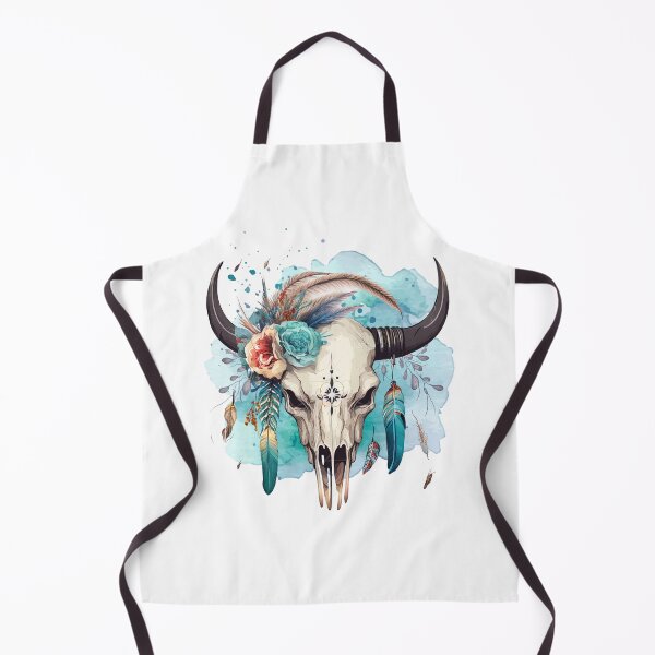 Item preview, Indians plume with a skull, Bohemian style, Watercolors designed and sold by Katarzyna Dembek.