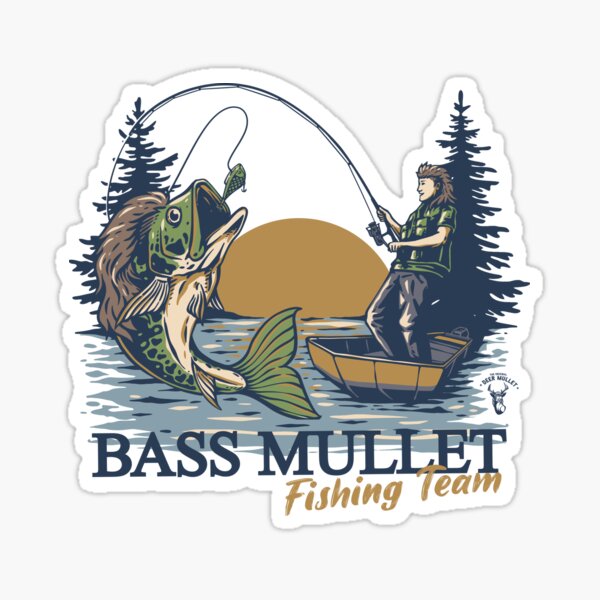 Bass Mullet Fishing Team Sticker for Sale by DeerMulletShop