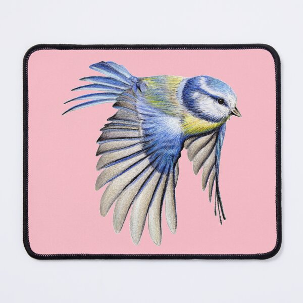 Item preview, Blue Tit Coloured Pencil Drawing (pink) designed and sold by SandraWarmerdam.