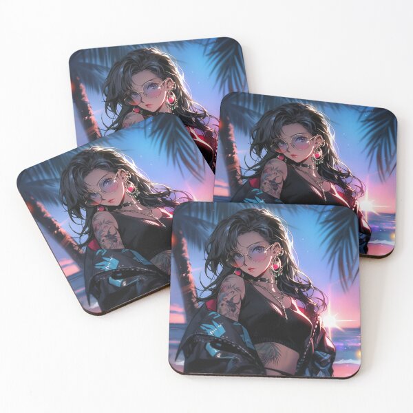 Item preview, 90s Cyberpunk Anime Girl Mia in Los Angeles: Merging Nostalgia and Futuristic Glamour by the Beach! designed and sold by RIAiCreations.
