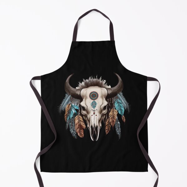 Item preview, Indians plume, Bull skull, Ethnic style, Watercolors designed and sold by Katarzyna Dembek.