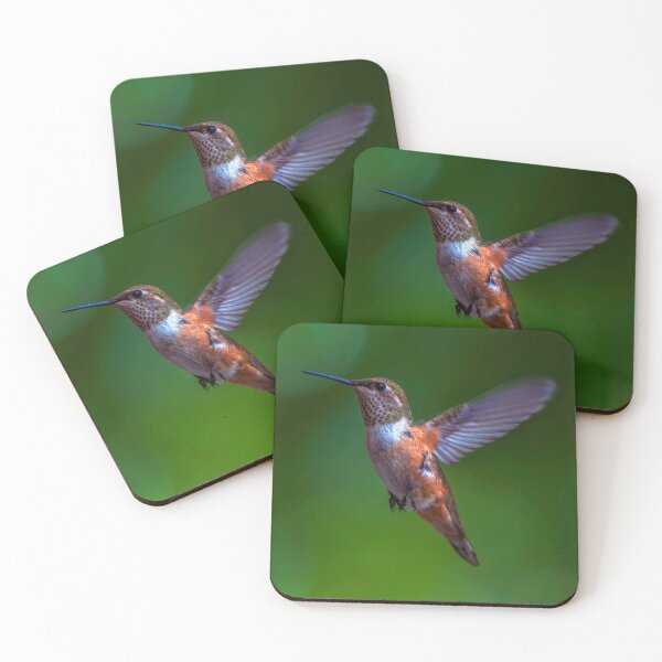 Item preview, Hummingbird In Flight with Green Background, by DAM Creative, designed and sold by DAM Creative ⭐⭐⭐⭐⭐.