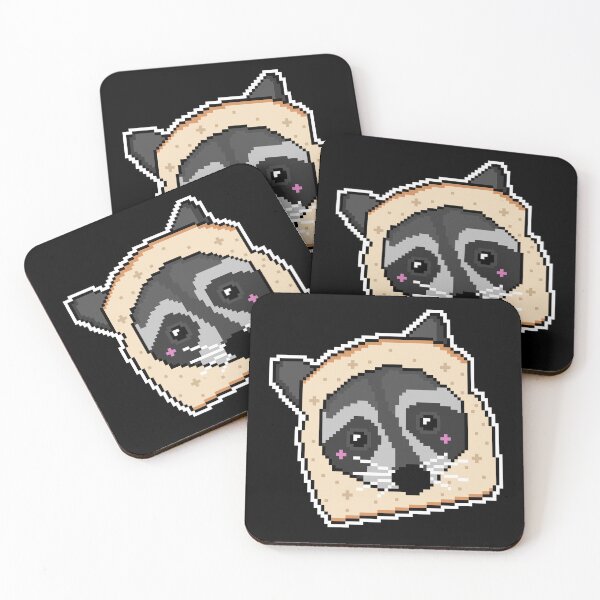 Item preview, A pixel Toasted Racoon in toast designed and sold by Dominepixel.