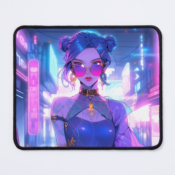 Item preview, "90s Cyberpunk Anime Girl Olivia in Miami Nightlife: A Fusion of Nostalgia and Neon Glamour! designed and sold by RIAiCreations.