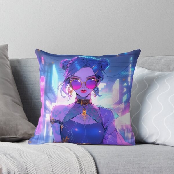 Item preview, "90s Cyberpunk Anime Girl Olivia in Miami Nightlife: A Fusion of Nostalgia and Neon Glamour! designed and sold by RIAiCreations.