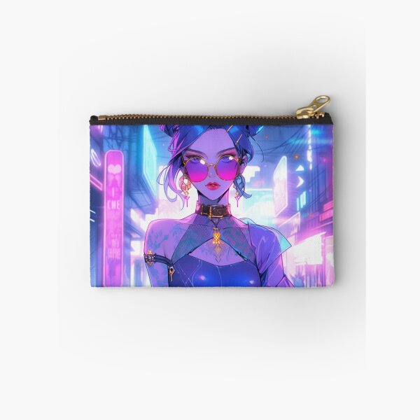 Item preview, "90s Cyberpunk Anime Girl Olivia in Miami Nightlife: A Fusion of Nostalgia and Neon Glamour! designed and sold by RIAiCreations.