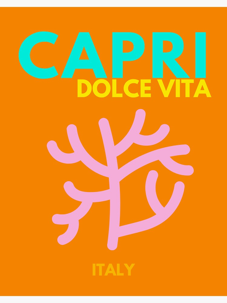 Squiddy Capri Italy Vintage Travel Sticker - 4" Vinyl Decal For Laptop, Water Bottle & Phone