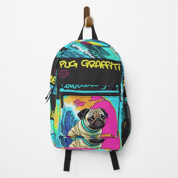 Item preview, Pug Surfer 3 COWABUNGA designed and sold by RedBluffTraders.