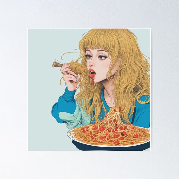 Item preview, Girl Eating Spaghetti designed and sold by Monteiro-Filho.