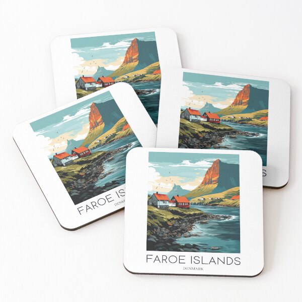 Item preview, A Pop Art Travel Print of the Faroe Islands - Denmark designed and sold by StudioRedKoala.