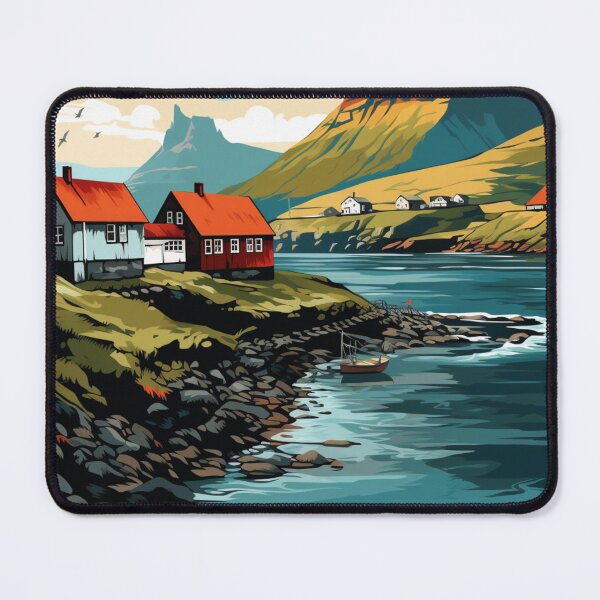 Item preview, A Pop Art Travel Print of the Faroe Islands - Denmark designed and sold by StudioRedKoala.