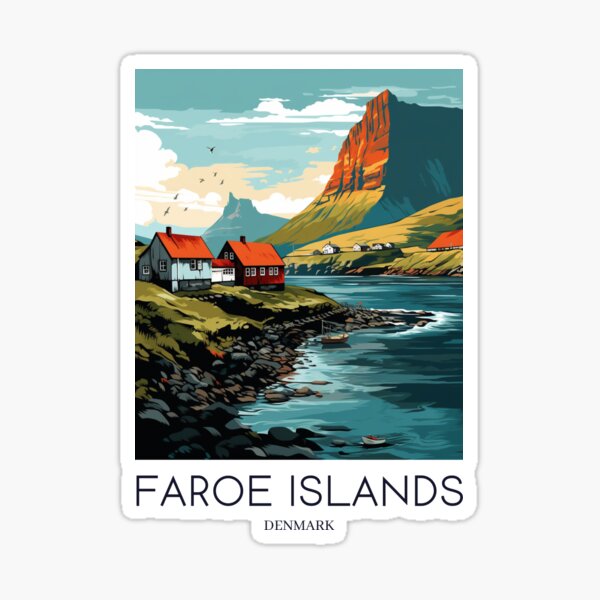 Item preview, A Pop Art Travel Print of the Faroe Islands - Denmark designed and sold by StudioRedKoala.