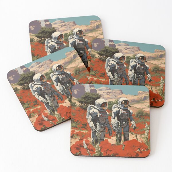 Item preview, Futuristic Astronauts, Red Flowers and a Landscape of Terraforming the Surface of Mars designed and sold by Je-we.