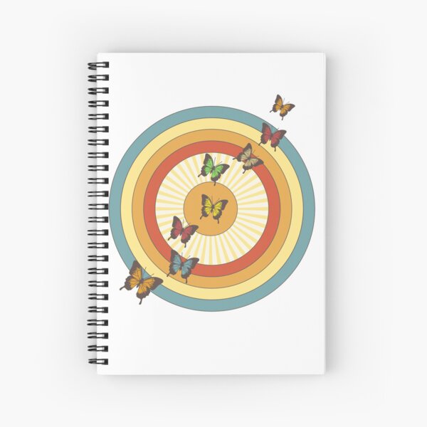 Colorful butterflies in sunset Spiral Notebook