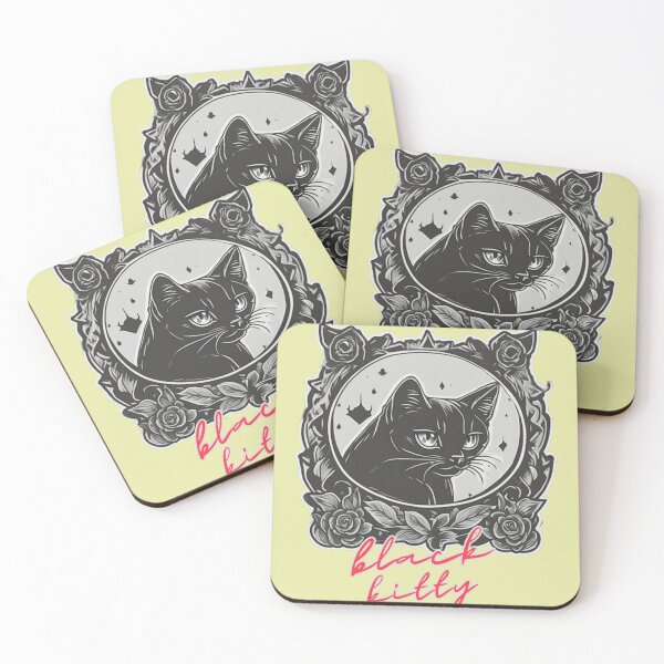 Item preview, black cat with flowers designed and sold by taherlee11.