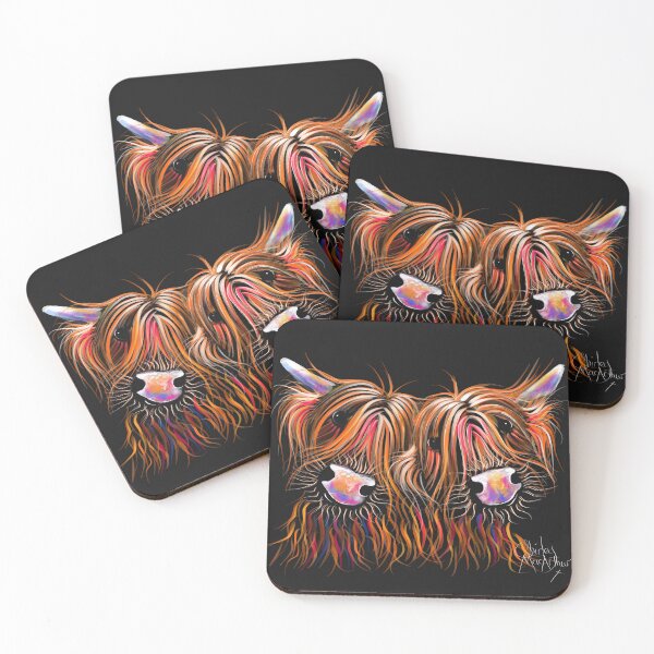 Item preview, HIGHLAND COWS PRiNT 'THE LoVELiES' By Shirley MacArthur designed and sold by Shirley MacArthur Art.