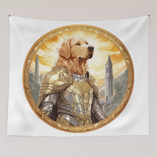 Item preview, Discover 'Sir Charles': The Valiant Golden Retriever Knight in Shining Armor designed and sold by Christian Weiss.