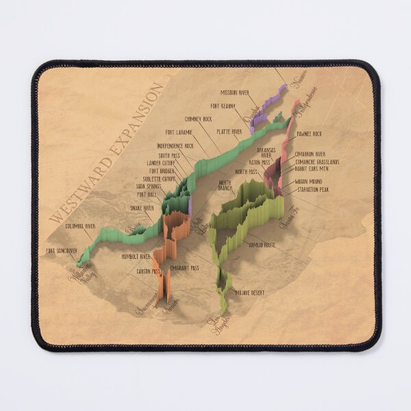 Item preview, 3D Elevation Map of American Westward Expansion Trails designed and sold by MuddledRemarks.