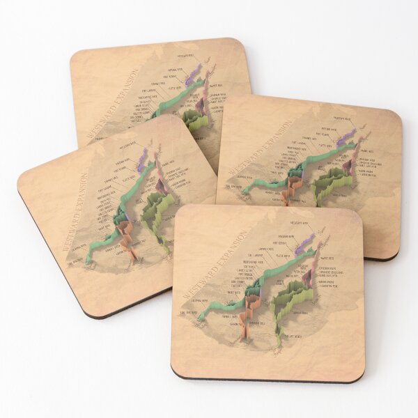Item preview, 3D Elevation Map of American Westward Expansion Trails designed and sold by MuddledRemarks.