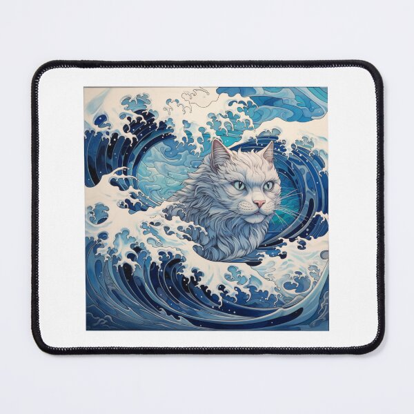 Item preview, Cat Among Beautiful Ocean Waves for Cats Lover designed and sold by AITeeGenius.