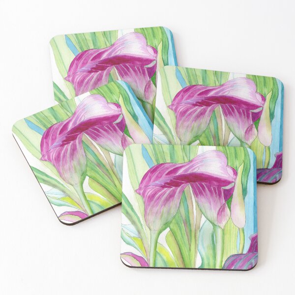 Item preview, Pink Calla lilies watercolour painting  designed and sold by esvb.