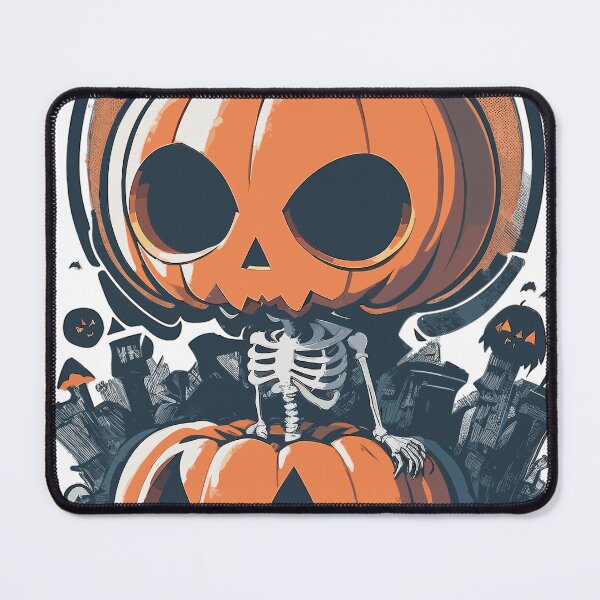 Item preview, A Spooky Skelton Sitting on a Halloween Pumpkin designed and sold by TailoredInk1.