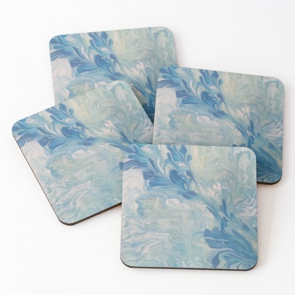 Item preview, Light Blue Turquoise And White Abstract Leaves designed and sold by JANA4446.