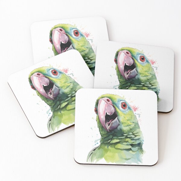 Item preview, Funny green parrot head - art print designed and sold by Capictures.