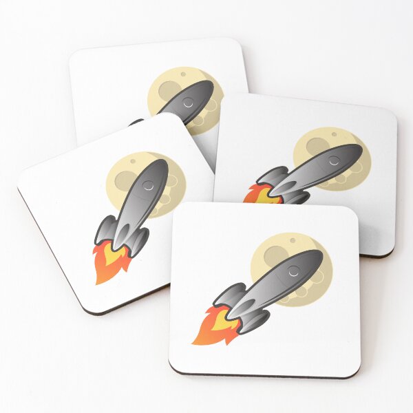 Item preview, Retro Space Rocket Ship Moon Flyby designed and sold by Cotton Jam.