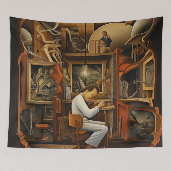 Item preview, Man at Work in His Woodshop designed and sold by YoPedro.