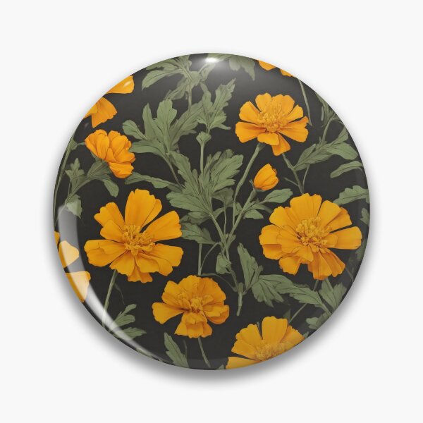 Item preview, Orange Marigold Floral Pattern designed and sold by SynthiPrint.