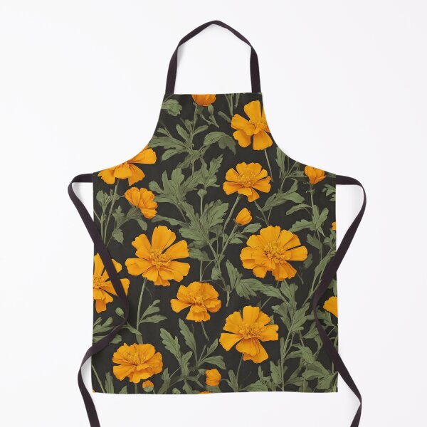 Artikelvorschau, Orangefarbenes Ringelblumenmuster entworfen und verkauft von SynthiPrint.