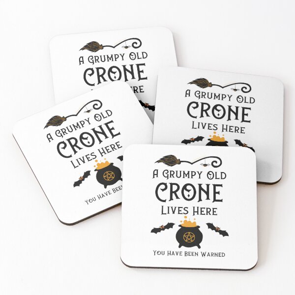 Item preview, A Grumpy Old Crone Lives Here Cauldron Bats by Cheeky Witch® designed and sold by cheekywitch.