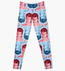 David Bowie Rouge et Bleu par Cupcakes et Baguettes Leggings