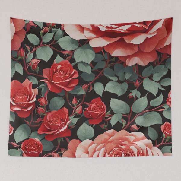 Item preview, Elegant Red Rose Floral Pattern designed and sold by SynthiPrint.